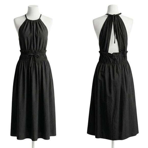 Zara Dresses & Skirts - Zara Trafaluc Black Halter Open Back Cutout Midi Dress Small